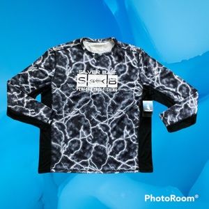 Silver Bait Performance Fishing Hooded Shirt W/Gaiter Long Sleeve Men's Size: L